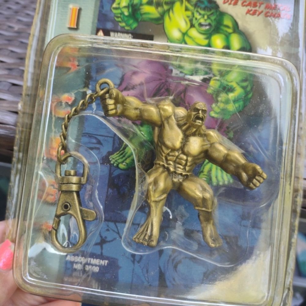 Vintage NIB Hulk Metal Keychain Backpack Hanging Charm